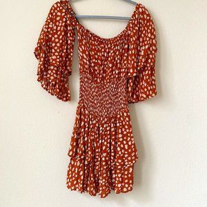 Off The SHoulder print Mini Dress